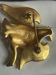 VTG Signed S.I Gold Tone Eagle Patriotic Broch Pin NWOT J29