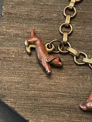 Child’s Vintage Charm Bracelet Enamel Dogs Puppies Theme 1960’s Nostalgia