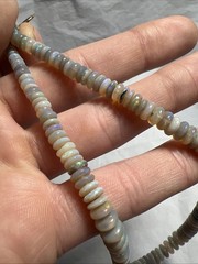 Graduating Strand Genuine Natural Opal Beads 14k Gold Clasp Estate 17.75” -24.2g