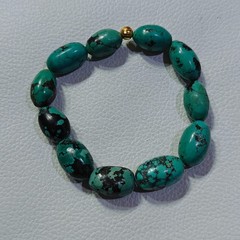 Turquoise Bracelet Natural Turquoise Stretchable Handmade Gemstone Bracelet