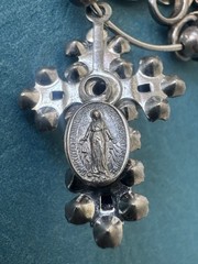 ANTIQUE 1920-1930 ART DECO .925 STERLING SILVER 7 CHARM PENDANT