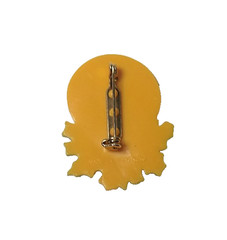 Hallmark Plastic Christmas Candles Brooch With Poinsettia
