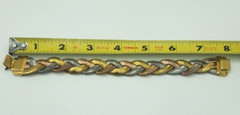 Monet Woven Necklace an Bracelet Set Gold Rose Gold Silver Vintage