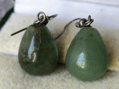 RARE Elegant Nephritis stone Vintage Jewelry Earrings