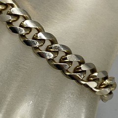 Vintage Speidel Mens ID Bracelet Curb Link Chain Gold Tone DAVID Tone Wear 7.5″