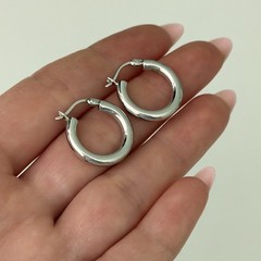 925 Sterling Silver Shiny Huggie Hoop Earrings