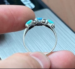 NOT AVAILABLE ! 925 Sz 10 Turquoise Ring Stunner ! Sterling Silver Vintage