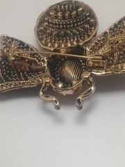 Large Pink Honey Bee Brooch Bling Statement Contemporary 4″ Flying Wing Span