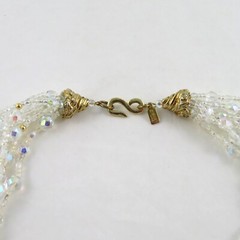 Vintage Kenneth Lane Necklace Crystal Bead Multi Strand Torsade 18″