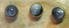 Antique Vintage KREISLER Deco NOS w/ defects 3 Stud Button Set on Card #Z402