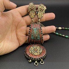 Old Traditional Vintage Piece Of Tibetan Tradition Amazing Ethnic Art Necklace