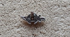 Shriners Pin 14k White Gold W/ Diamond Crescent Sword 0.5 Gram No Button
