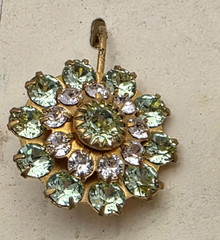 Liz Palacios Swarovski Crystal Earrings Gold Plated Brass Leverback NOS VTG 19mm