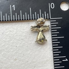 Earrings Angel Cross Rhinestone Glass Metal + Plastic Gold Tone Stud Jewelry