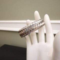 VicenzaSilver bracelet JCM sterling silver 925 woven cuff DMQ accents 6.75 in