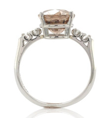 Platinum 6.37 Carat Champagne/Light Brown Genuine Zircon Diamond Ring (#J6923)