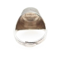 David Andersen 925S Sterling Silver Vintage Norway Enamel Adjustable Ring Size 8