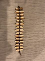 Vintage Signed Matisse Copper Enamel Bracelet MCM Abstract Modernism Leaf Panel