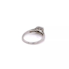 Vintage Art Deco Lab Created Diamond Filigree 14K White Gold FN Engagement Ring