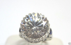 Antique Art Deco Mounting Setting Hold 12MM 14K White Gold Ring Size 5.75 UK-L