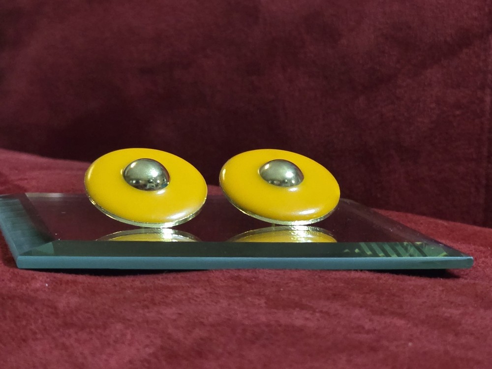 Vintage Mode-Art (ART ©) Bold Orange Statement Earrings – Retro Discs