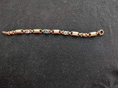Vintage 40s Binder Brothers Signed BB 1/20 12K GF Blue Rhinestone Link Bracelet