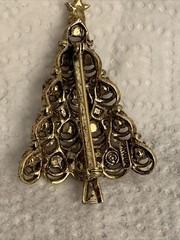 Vintage Pakula Rhinestone Christmas Tree Brooch