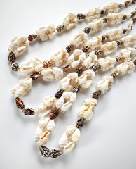 Vintage Bohemian Cowrie Shell Necklace Lot of Three Ocean Beach 30in