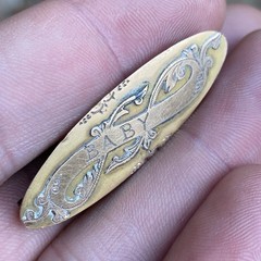 English Sydenham Brothers Sterling Hallmark Gold Filled 9k Top BABY Brooch c1900