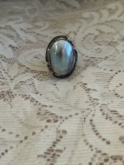 Vintage Mabe Pearl Ring~Marked VB~Volmer Bahner~Sterling ~Size 7.75