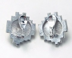 Vintage Silver Tone Monet Pearl Channel Set Rhinestone Clip On Earrings