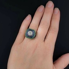4.75Ct Art Deco Style Lab Created Diamond Anniversary 14k White Gold Finish Ring