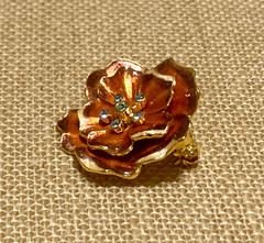 MMA RC Enamel Flower Brooch Blue Crystal Metropolitan Museum Royal Collection