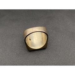 Vintage Coral Red and Black Checker Inlay Sterling Silver Ring Size 11.75