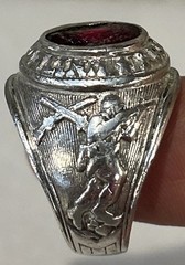 Vintage Taylor Maid Sterling Silver U.S. Army Military Ring –Red Stone **Read**