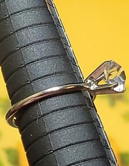 VTG Estate Uncas Mfg Co. Silver Tone Solitaire Cocktail Engagement Ring size 8