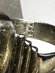 Ceramic Flower ring vintage band size 5.50 sterling silver women