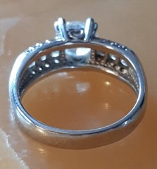 Wedding Ring Sz 10 NICE CZs Faux Diamonds Sterling Silver Engagement Vacation