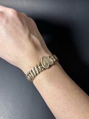 Vintage LaMode Heart Precious Metal Bracelet Possibly Gold Filled