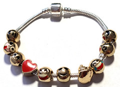 VINTAGE STUNNING STERLING EMOJI SLIDE CHARMS SIGNED 925 BRACELET