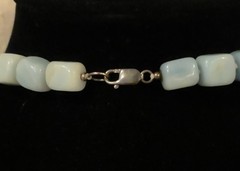 Vintage Israel Sterling Silver Blue Gemstone Bead Statement Necklace Heavy 9.6oz