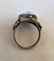 Vintage Soviet Era Rostov Finift Floral Enamel Ring Size: 6