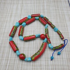 Vintage Venetian Gabri Style Glass Howlite Stone Beaded Necklace
