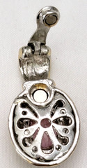 Vintage Crystal CZ Pink Topaz Gold & Silver Tone Detail Earrings & Pendant Set