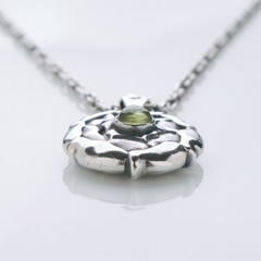 Georg Jensen Vintage August Birth Pendant Necklace Peridot Silver 925 w/ Box