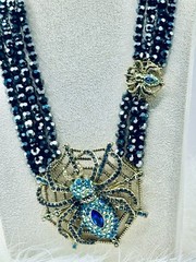HEIDI DAUS! “Entangled Elegance” A Spider* Spinning It’s Web Necklace/Earring’s