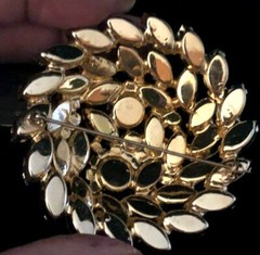 Juliana D&E Peacock Blue & Green Iridescent Marquis Rhinestone Domed Brooch