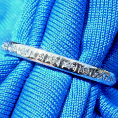 Original EARTH MINED DIAMOND Eternity DECO Band SOLID PLATINUM Anniversary RING