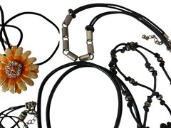 Vintage 90s Y2K Necklace Beaded Leather Choker Lot Of 5 Peace Flower Star Heart