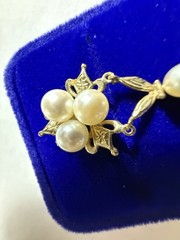 English 9ct Gold Pearl Lavalier Pendant 375 Edwardian Art Deco Style